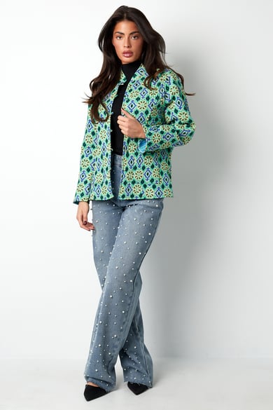 Jacket green print - green h5 Picture4